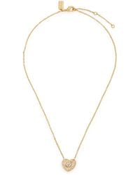 COACH - Heart-embellished Logo Necklace - Lyst