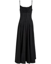 STAUD - Margi Pintuck Stretch-Cotton Midi Dress - Lyst
