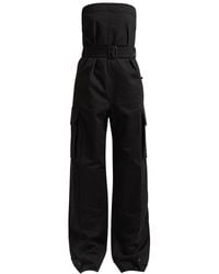 Saint Laurent - Bustier Jumpsuit With Detachable Belt - Lyst