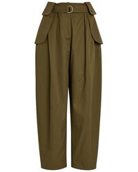 Loewe - Layered Barrel-Leg Cotton-Blend Trousers - Lyst