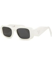 Prada - Rectangle-Frame Sunglasses, Designer-Stamped Wide Arms, 100% Uv Protection - Lyst