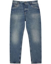 Balmain - Logo-embroidered Slim-leg Jeans - Lyst