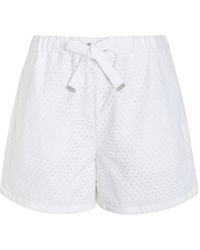 Moncler - Logo-Appliquéd Embroidered Cotton Shorts - Lyst