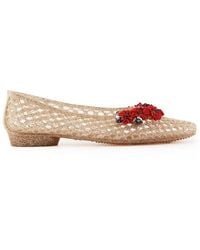 HEAVENLY JELLY - Flower-Embellished Jelly Ballet Flats - Lyst