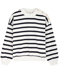 FRAME - Striped Cotton-Blend Sweatshirt - Lyst