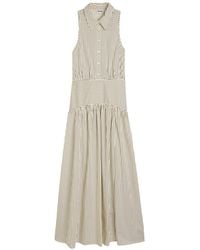STAUD - Romy Striped Stretch-Cotton Poplin Maxi Shirt Dress - Lyst