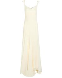 De La Vali - Dia Embroidered Appliquéd Silk Maxi Dress - Lyst