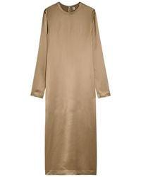 TOTEME - Satin Midi Dress - Lyst