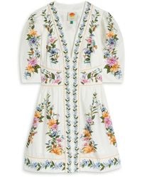 FARM Rio - Sweet Bloom Floral-Print Cotton Mini Dress - Lyst