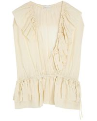 Dries Van Noten - Cally Bis Ruffle Woven Blouse - Lyst