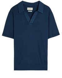 Oliver Spencer - Fine-Knit Ribbed Cotton Polo Shirt - Lyst