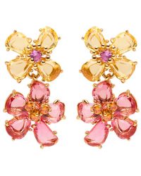 Kate Spade - Paradise Flower Crystal-Embellished Drop Earrings - Lyst