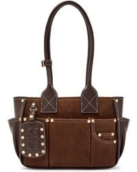 Ganni - Posy Small Leather And Suede Shoulder Bag - Lyst