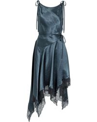 Acne Studios - Doyla Asymmetric Satin Midi Dress - Lyst