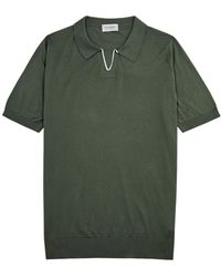 John Smedley - Enock Knitted Cotton Polo Shirt - Lyst