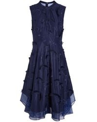 3.1 Phillip Lim - Floral-Embroidered Fringed Cotton Midi Dress - Lyst