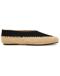 Gabriela Hearst - Strength Raffia And Suede Flats - Lyst