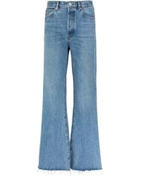 FRAME - The Lax Distressed Flared-Leg Jeans - Lyst