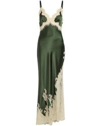 Alice + Olivia - Julietta Lace And Satin Midi Slip Dress - Lyst