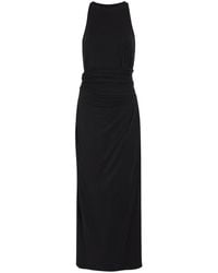 Another Tomorrow - Sarong-Effect Jersey Midi Dress - Lyst