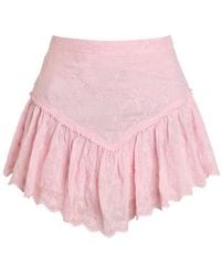 Isabel Marant - Zoelia Embroidered Cotton And Silk-Blend Mini Skirt - Lyst