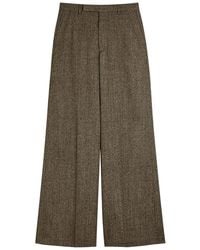 Rick Owens - Pantaloni Wide-Leg Wool Trousers - Lyst
