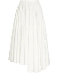 Self-Portrait - Asymmetric Cotton-Poplin Midi Skirt - Lyst
