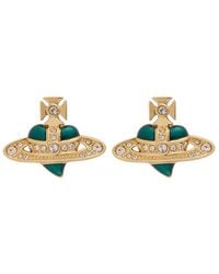Vivienne Westwood - New Diamante Heart Stud Earrings - Lyst