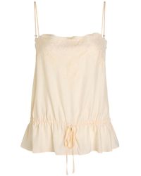 Reformation - Silvia Lace-Trimmed Silk Top - Lyst