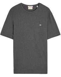 GANT - Logo-Embroidered Cotton T-Shirt - Lyst