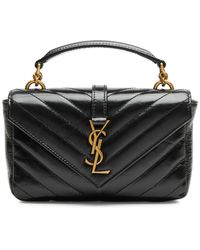 Saint Laurent - College Mini Patent Leather Cross-body Bag - Lyst