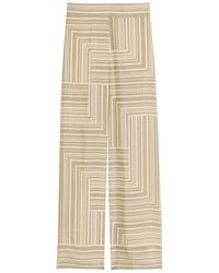 JOSEPH - Dijon Printed Wide-Leg Silk Trousers - Lyst