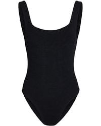 Hunza G - Square-Neck Crinkle Swimsuit - Lyst