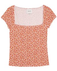 Reformation - Floral-Print Stretch-Jersey Top - Lyst