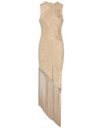Ronny Kobo - Alexina Asymmetric Tassel Silk-Blend Midi Dress - Lyst