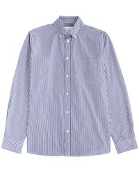 Les Deux - Kent Striped Cotton-Poplin Shirt - Lyst
