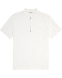 Moncler - Logo Piqué Cotton Polo Shirt - Lyst