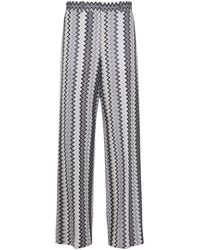 Missoni - Zigzag-intarsia Metallic Fine-knit Trousers - Lyst
