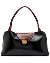 Versace - Medium Glossed Leather Shoulder Bag - Lyst