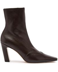 KHAITE - Nevada 85 Designer Leather Ankle Boots Uk3 - Lyst