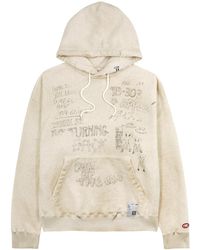 Maison Mihara Yasuhiro - Printed Distressed Hooded Cotton Sweatshirt - Lyst