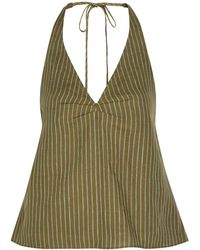 STAUD - Corso Striped Linen Top - Lyst