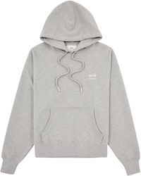 Ami Paris - Logo Hooded Stretch-Cotton Sweatshirt - Lyst