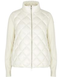 Moncler - Quilted Shell And Wool Jacket, Off, Jacket, Quilted - Lyst