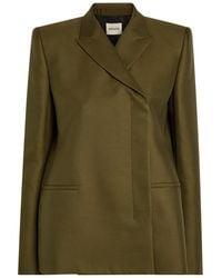KHAITE - Silvannah Double-Breasted Wool And Silk-Blend Blazer - Lyst