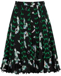 Diane von Furstenberg Channing Printed Crepe Mini Skirt - Green