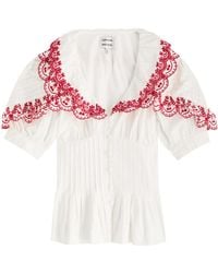 Damson Madder - Caroline Embroidered Cotton Blouse - Lyst