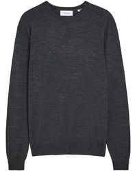Les Deux - Logo Embroidered Merino Wool Jumper - Lyst