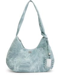 Ganni - Medium Bleached Faux Leather Hobo Bag - Lyst