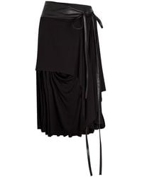 AARON ESH - Belted Asymmetric Jersey Mini Skirt - Lyst